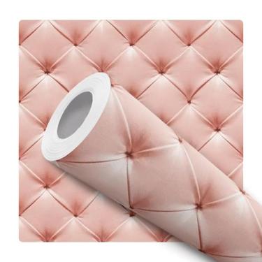 Imagem de Papel De Parede Vinílico Capitonê Rosa Clássico Sala Quarto 10m - DELI