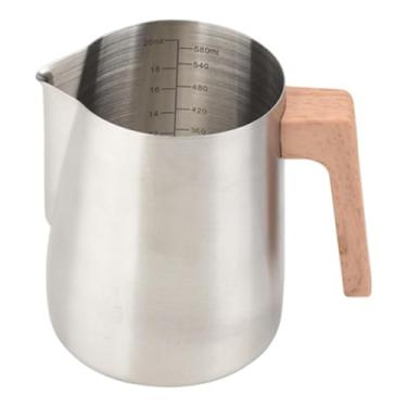 Imagem de Ｂｅｓｇａ Jarra para espumar leite, xícara para latte art, aquecedor com manteiga, peças para máquina de café expresso, chocolate quente em aço, Prata