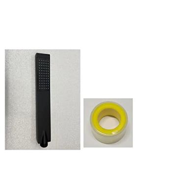 Imagem de KES Chuveiro de mão BRASS Chuveiro de substituição de banheiro para sistema de chuveiro de banho estilo quadrado contemporâneo preto fosco, P135B-BK