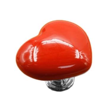 Imagem de Botão de vaso sanitário em forma de coração, simples amor em forma de coração colorido auxílio de botão de tanque de vaso sanitário, acessório portátil, alça de pressão de vaso sanitário, alça em