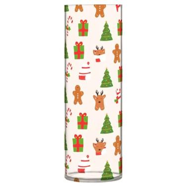 Imagem de Burbuja Vaso de flores de árvore de Natal, não quebrável, alto, redondo, transparente, vaso cilíndrico para decoração de casa, escritório, buquê de casamento