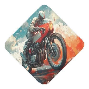 Imagem de STAYTOP Toalhas de bebê legais com capuz de musselina motociclista, toalha de banho super macia, toalhas de banho absorventes para banho recém-nascido unissex 76 x 76 cm