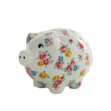 Imagem de Mini cofrinho floral de cerâmica, lindo design de flor, cofrinho para crianças, meninos e meninas