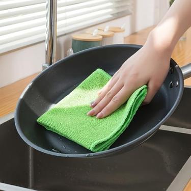 Imagem de Conjunto de pano de limpeza de microfibra - poliéster, adequado para várias superfícies, acabamento brilhante não listrado, ideal para uso ao ar livre, banheiro, cozinha, pátio - toalha super