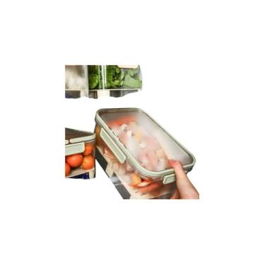 Imagem de Caixa Organizadora com Escorredor, Plástico, 23,5x15x11cm, Transparente/Bege, Removível, para Frutas e Verduras