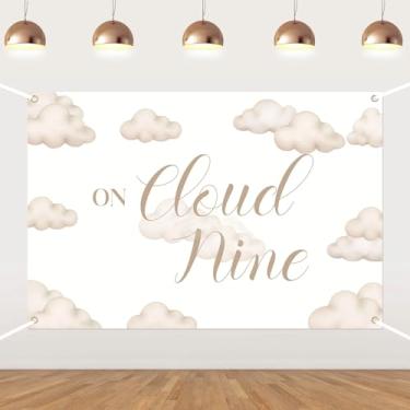 Imagem de On Cloud Nine Cenário Nuvem Decorações de Chá de Bebê Céu Branco Nuvens Fundo Fotográfico Estamos na Nuvem Nove Pano de Fundo para Decoração de Festa de Chá de Bebê Suprimentos 1 × 3 pés