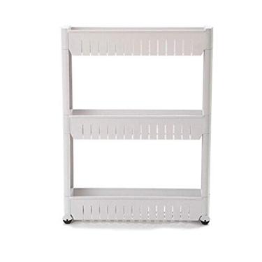 Imagem de Organizador Slim de 3 Camadas com Rodas para Casa Cozinha Sala Lavanderia Quarto Serviço Suporte Estante