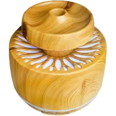 Imagem de Difusor Umidificador Ultrassônico 400ml – Luz LED 7 Cores, Timer 1/3/6H, Super Silencioso – Ideal para Ambiente, Relaxamento e Aromaterapia (Madeira)