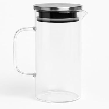 Imagem de Jarra de Vidro Borossilicato 1,1L com Tampa em Aço Inox, Resistente ao Calor, Transparente para Água, Sucos e Chás