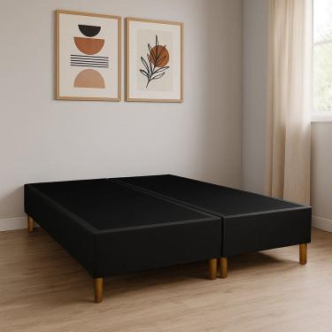 Imagem de Base Box Queen com 12 Pés em Madeira Preto