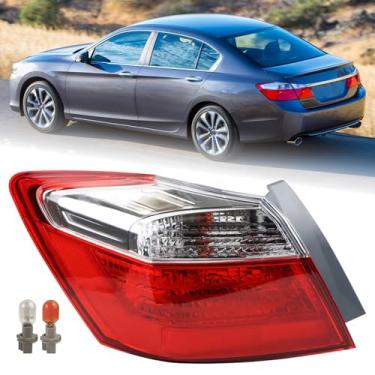 Imagem de KAMDKI Luz traseira tipo halogênio LH adequada para Honda Accord EX/LX/Sport Sedan 2013 2014 2015 Conjunto de lâmpada traseira lado esquerdo do motorista com lâmpadas não LED 33550T2AA12 HO2804103