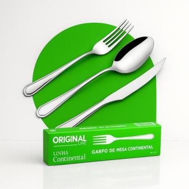 Imagem de Jogo 36 Garfo Faca Colher Aço Inox Premium Buffet Restaurante CINZA co