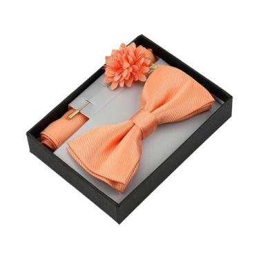 Imagem de Conjunto De Gravata Borboleta Floral Masculina Com Lenço De Bolso, Bro