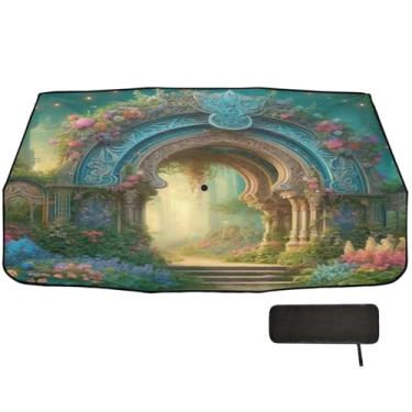 Imagem de Guarda-sol de arco de jardim para para-brisa de carro proteção de isolamento térmico sombra de janela para carro 147 x 75 cm acessórios de carro