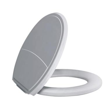 Imagem de Assento de Vaso Sanitário Anel de toalete oval acolchoado(CLASSIC CINZA CLARO)