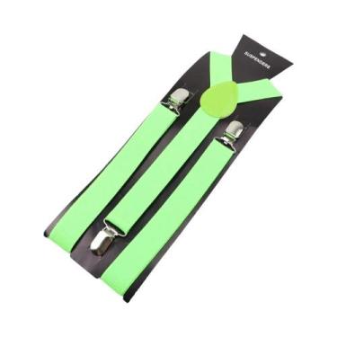 Imagem de Suspensórios Ajustáveis De Couro Elástico Em Cores Sólidas Para Homens