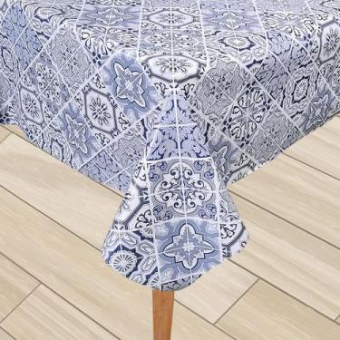 Imagem de Toalha De Mesa Térmica  Impermeável Portuguesa Az Redonda 1,38 - Ideal