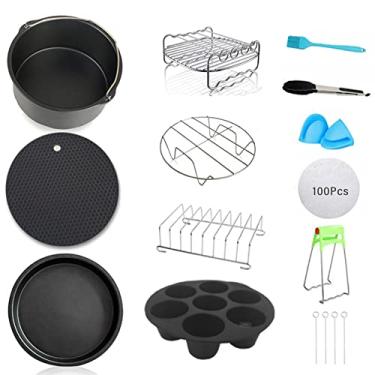 Imagem de Kit de Acessórios para Air Fryer Aço Carbono com 12 Peças - Ferramentas Profissionais Cozinha Doméstica Fácil Usar Prático e Eficaz 3 5L-4 5L