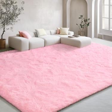 Imagem de EVOIONOS Tapete lavável para sala de estar, tapete felpudo fofo para quarto, tapete antiderrapante de pelúcia ultra macio para piso interno, cabeceira, berçário, quarto de crianças, dormitório