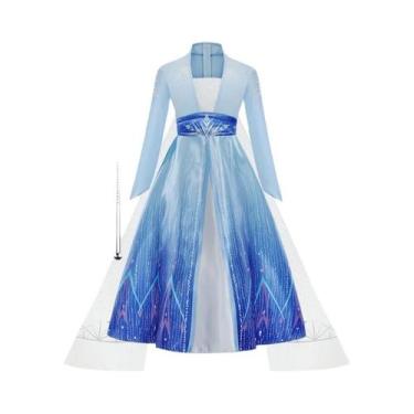 Imagem de Fantasia De Princesa Elsa Frozen Para Meninas, Vestido De Manga Longa 