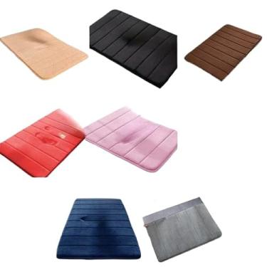 Imagem de KIT Tapete Paralelepípedos Soft para Banheiro, Sala e Quarto Diversas Cores Antiderrapante Super.(3 Peças,LISTRAS Aleatório)