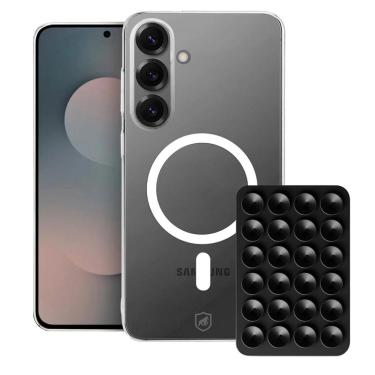 Imagem de Kit Magsafe: Capa Crystal Slim para Samsung Galaxy S25 FE + Ventosa - Gshield