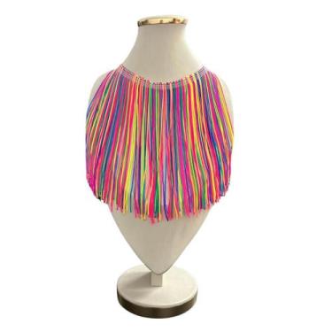 Imagem de Colar carnaval feminino franja chocker bloquinho - MLBpel, Tiras