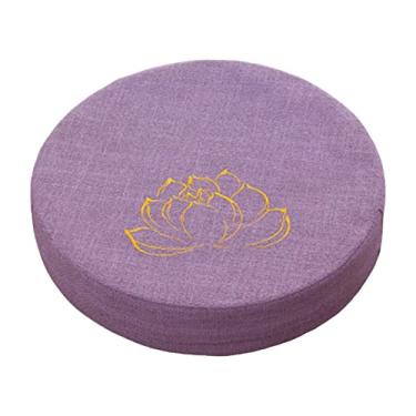 Imagem de ShengQuanHao Almofada de Meditação para Ioga, Almofada de Meditação Tibetana, Almofada de Chão para Meditação Ao Ar Livre, Oração, Sala de Estar, Violeta Claro 10cm, Tamanho real