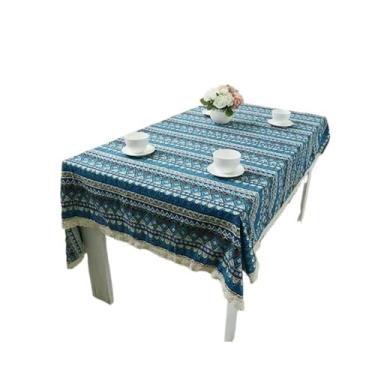 Imagem de Toalha de mesa xadrez vermelha e branca pastoral de linho algodão quadrada toalha de mesa retangular para casa (verde grama, 100 x 140 cm)