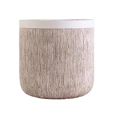 Imagem de KEG801302 Vaso de flores vintage grão de madeira cimento grandes vasos de flores simples chão verde plantas floricultura redondo cor sólida decoração plantador (grande)