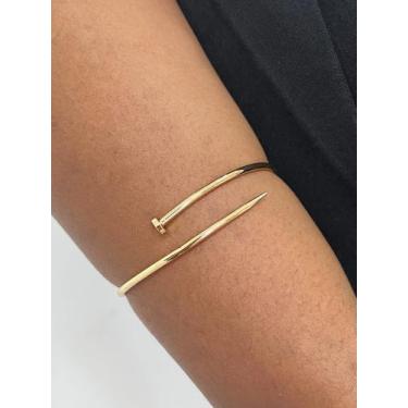 Imagem de Bracelete Feminino Bijuteria Bíceps Prego Metálica - Deusa Modas, Dour