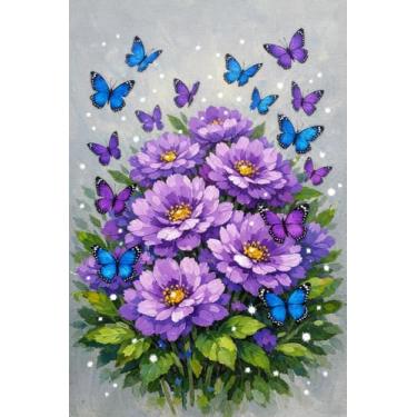 Imagem de YOMEIA Kit de pintura de diamante 5D para adultos - diamantes redondos de perfuração completa Art-475