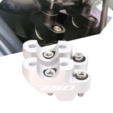 Imagem de Elevadores de guidão de motocicleta para R1250GS & R1250GS Advtenture 2016-2025, R1200GS 2013-2018, R1200GS ADV 2014-2018 20 mm Altura até 15 mm Back Move CNC Alumínio Handle Bar Mount Clamp Adapter