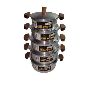 Imagem de Jogo Panelas Bem Forte Alumínio Fundido 5 Peças Tampa Pesada