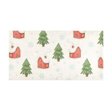 Imagem de Burbuja Tapete de corredor de inverno, árvore de casa de pelúcia, antiderrapante, tapete de borracha para corredor, quarto, sala de estar, decoração de entrada, lavável na máquina, 51 x 99 cm