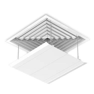 Imagem de Defletor de ar condicionado ajustável para tomadas quadradas AC centrais – controle de fluxo de ar de casa e escritório de 61 x 61 cm, solução de resfriamento com eficiência energética, gerenciamento