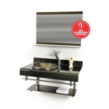 Imagem de Gabinete de Vidro 90cm para banheiro Alemanha - EKASA, Ouro Envelhecid