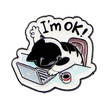 Imagem de OK Computer Working Cats Pins De Esmalte, Broches, Pins De Lapela E Em