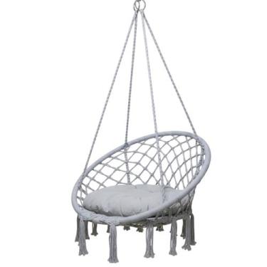 Imagem de Rede Cadeira Balanço Suspensa Algodao Teto Casa Varanda Quintal Jardim