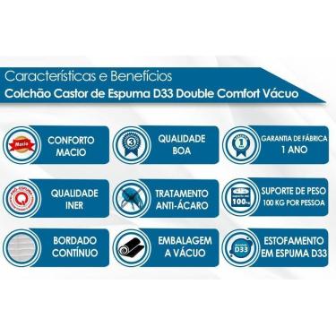 Imagem de Colchão Queen Espuma Visco Gel A Vácuo De D33 Vitagel Space Double Face Bed In Box (158x198x24) - Castor