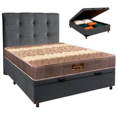 Imagem de Kit Cabeceira + Cama Box Bau + Colchão Casal D26 Ortophedic Sankonfort