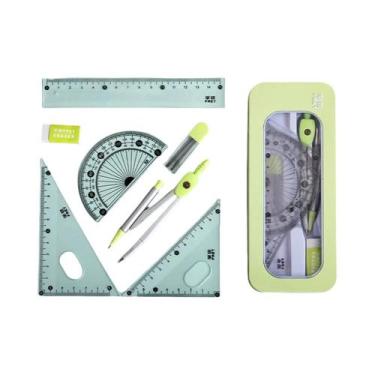 Imagem de Conjunto De Matemática Para Estudantes 7 Peças: Compasso, Régua, Trans