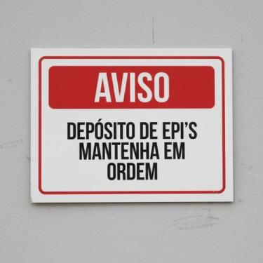 Imagem de Placa Acm Depósito De Epi Mantenha Ordem Vermelho 18X23 - Sinalizo
