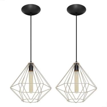 Imagem de Ilumine seu Espaço com o Kit 2 Peças Pendente Diamante Cromado de Esti