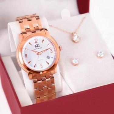 Imagem de Relógio Feminino Ana Hickmann Analógico AH28697Z Calendário Colar e Brincos-Feminino