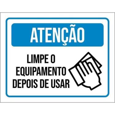 Imagem de Kit 10 Placa Acm Limpe Equipamento Depois Usar 18X23 - Sinalizo