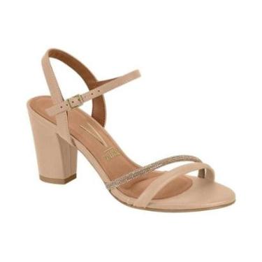 Imagem de Sandália Vizzano Salto Bloco Médio Tira Cristal Pelica-Feminino