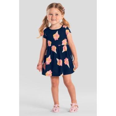 Imagem de Vestido infantil menina de sorvetinho Brandili -Azul, 8, Azul