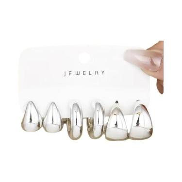 Imagem de Conjunto De Brincos De Argola Em Formato De Gota Banhados a Ouro Para 