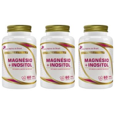Imagem de Kit 3x Magnésio + Mio Inositol 60 Cápsulas 500mg - Flora nativa do bra